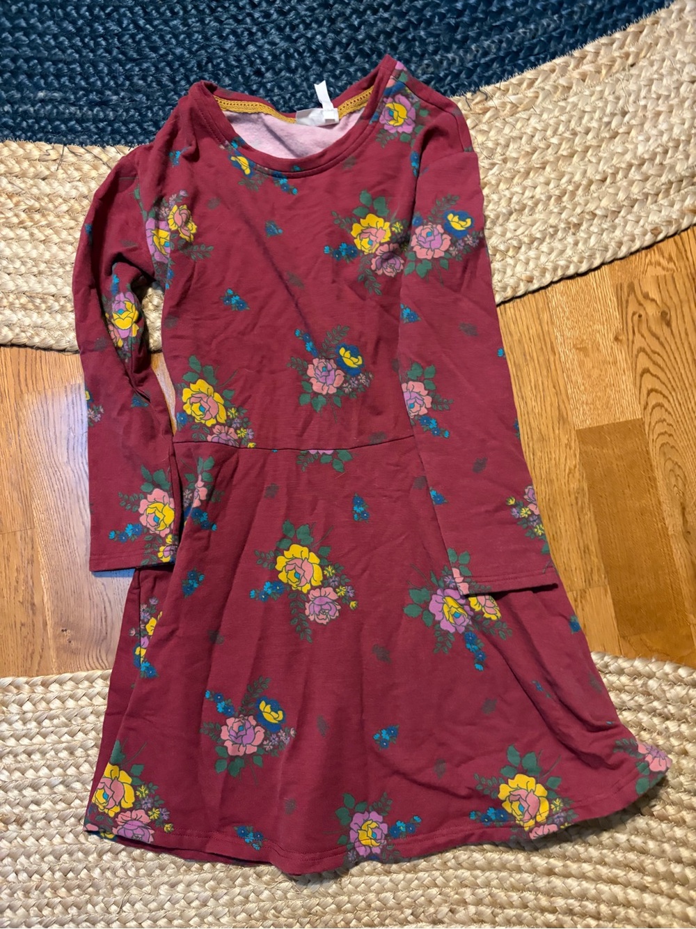 Matilda Jane Burgundy Floral Long Sleeve Dress